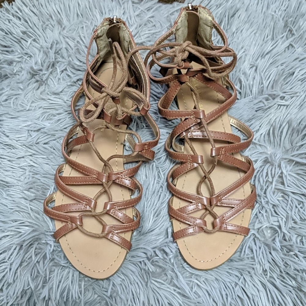 BCBG ankle gladiator sandals